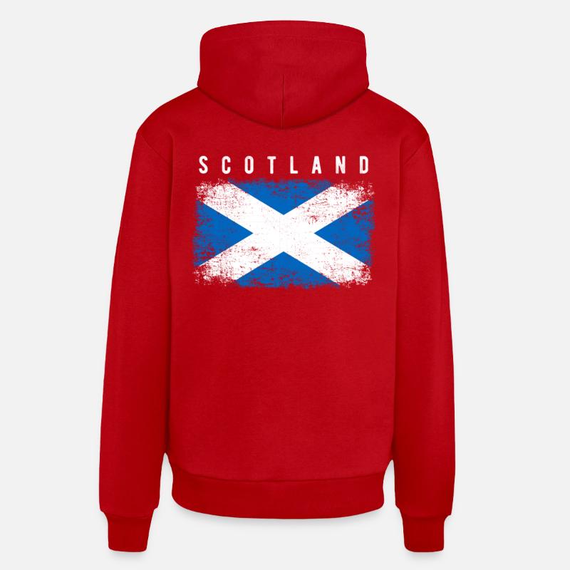 Drapeau de l’Écosse - Sweat à capuche bio décontracté fabriqué en UE - rouge