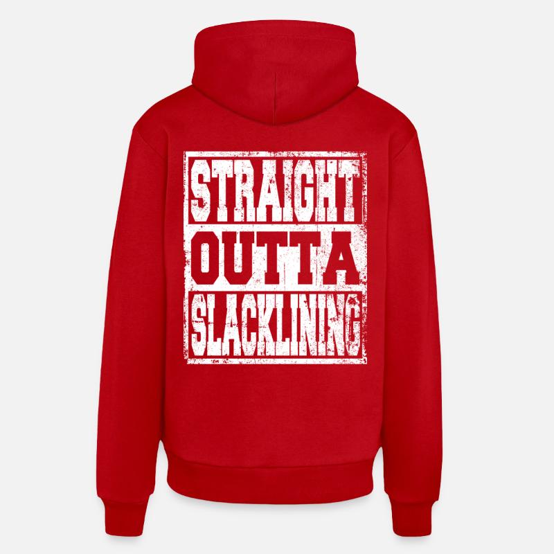 Slacklinging disant drôle - Sweat à capuche bio décontracté fabriqué en UE - rouge