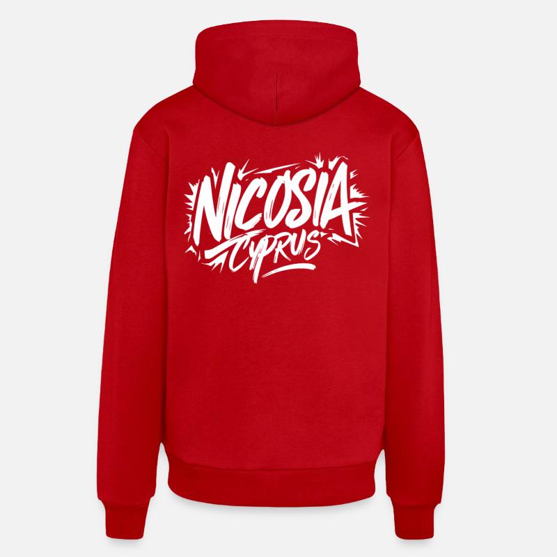 Souvenir de Nicosie Chypre - Sweat à capuche bio décontracté fabriqué en UE - rouge