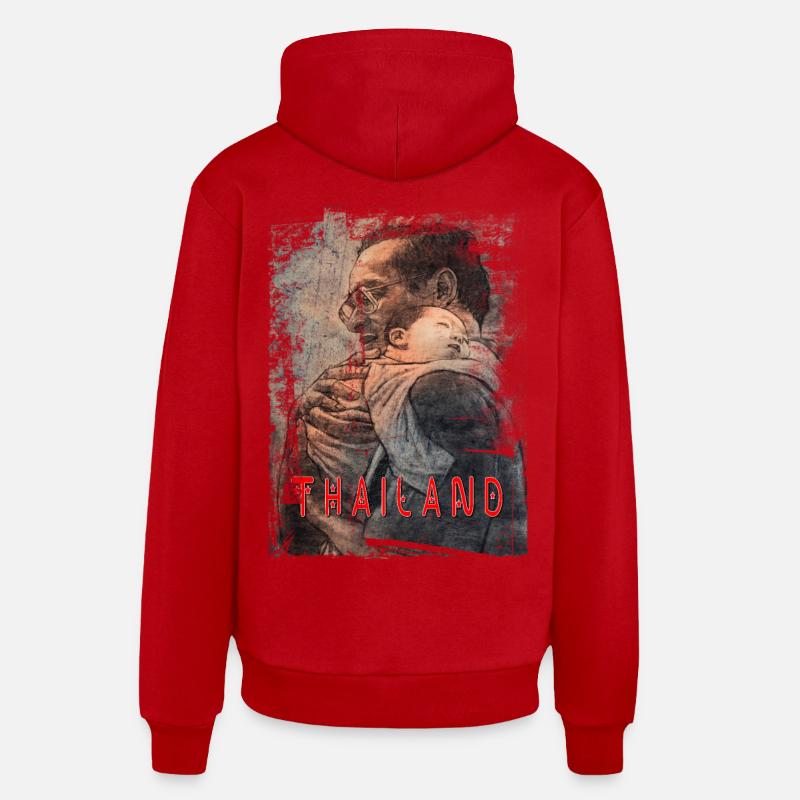 Thaïlande - Sweat à capuche bio décontracté fabriqué en UE - rouge