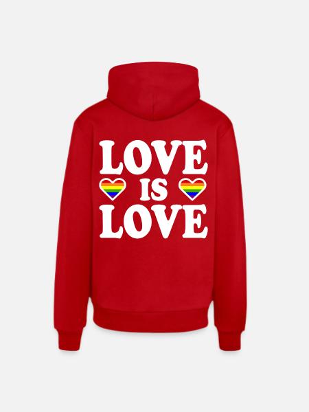 Love is love - Organic Relaxed Hoodie Made in EU - red