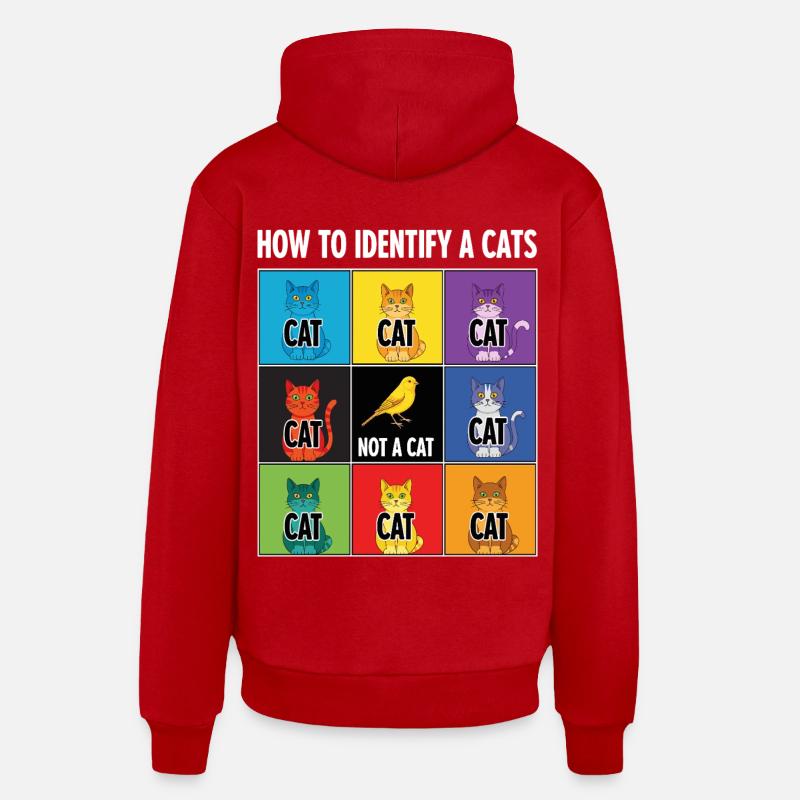 Cat Identification Guide - Organic Relaxed Hoodie Made in EU - red