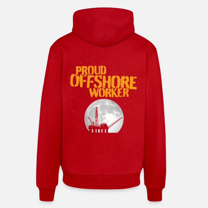 Fier travailleur offshore - Sweat à capuche bio décontracté fabriqué en UE - rouge