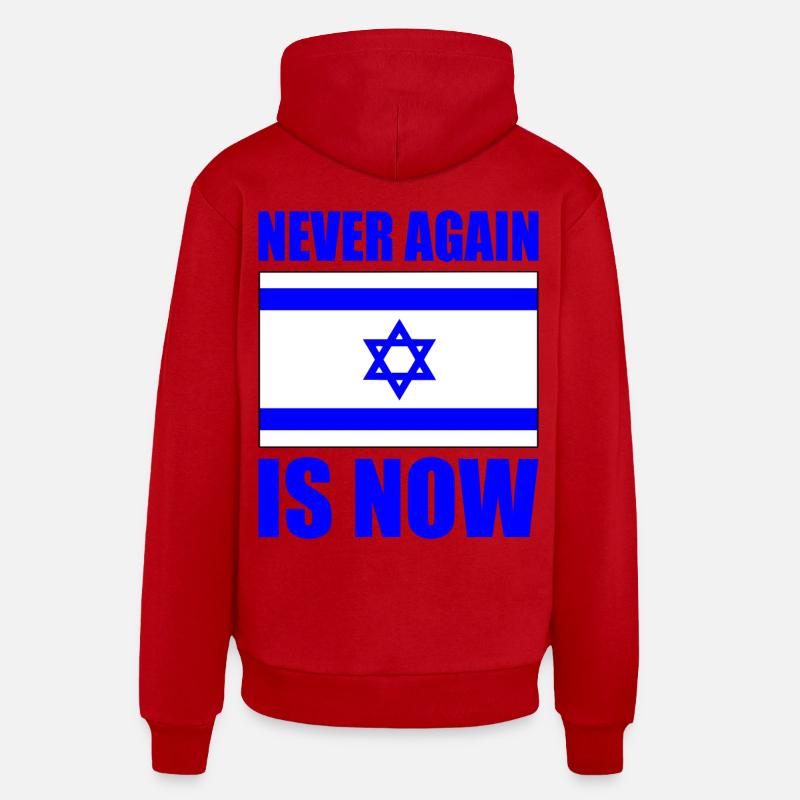 Never again is now - Sweat à capuche bio décontracté fabriqué en UE - rouge