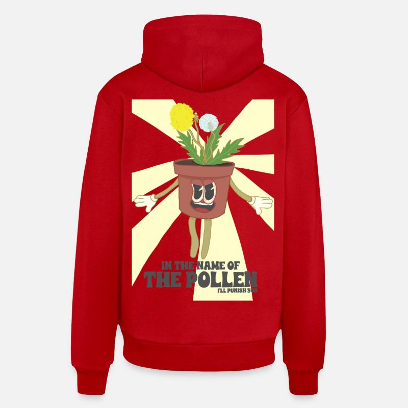 Fleur Super Pollen - Sweat à capuche bio décontracté fabriqué en UE - rouge