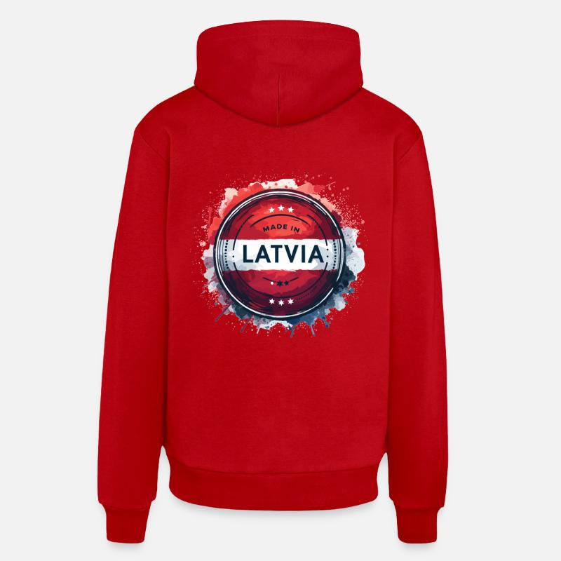 Cadeau Made in Latvia - Sweat à capuche bio décontracté fabriqué en UE - rouge