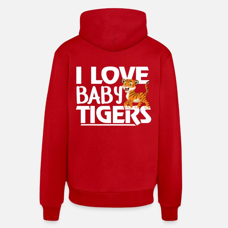 Baby Tiger - Sweat à capuche bio décontracté fabriqué en UE - rouge