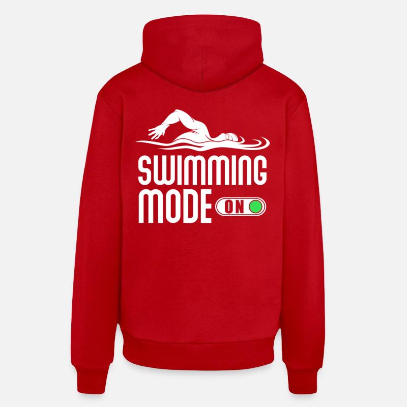Natation nageur cadeau - Sweat à capuche bio décontracté fabriqué en UE - rouge