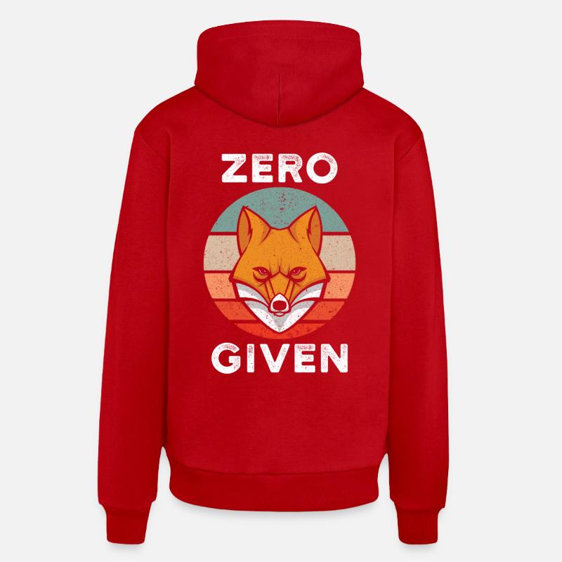 Zero Fox Given - Sweat à capuche bio décontracté fabriqué en UE - rouge