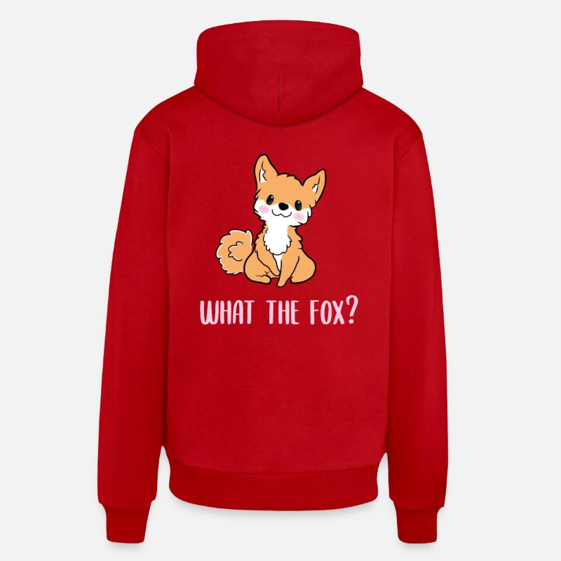 What the fox - Sweat à capuche bio décontracté fabriqué en UE - rouge