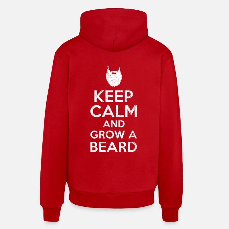 Keep calm beard - Organic Relaxed Hoodie Made in EU - red