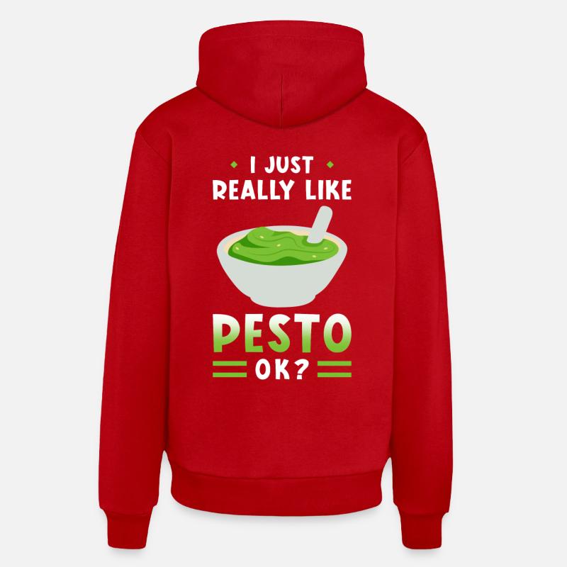 Pesto - Sweat à capuche bio décontracté fabriqué en UE - rouge