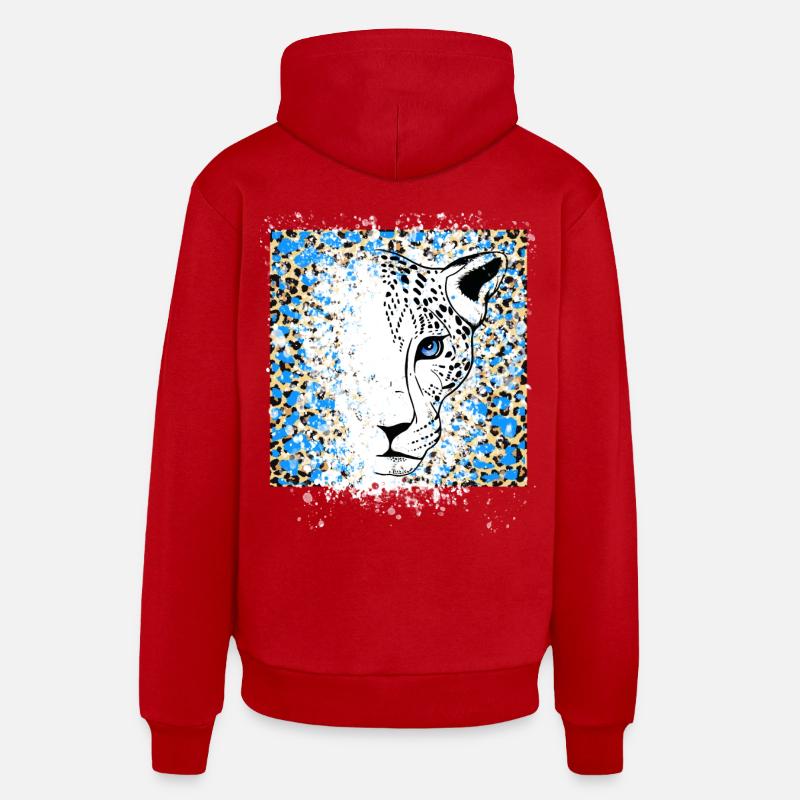 Impression Cool Animal - Sweat à capuche bio décontracté fabriqué en UE - rouge