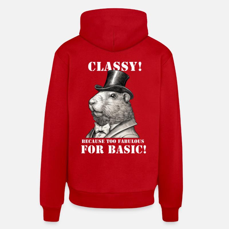 Capybara - Sweat à capuche bio décontracté fabriqué en UE - rouge