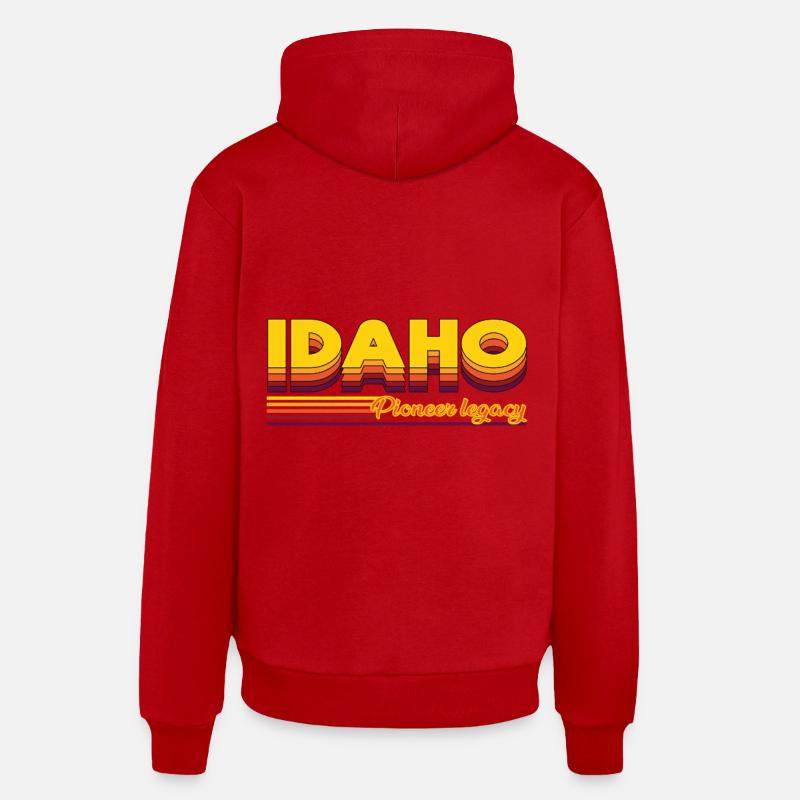 cool Idaho États-Unis États design - Sweat à capuche bio décontracté fabriqué en UE - rouge