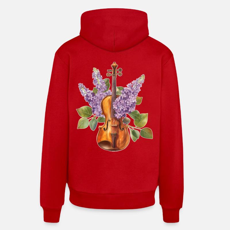 Violon Violon - Sweat à capuche bio décontracté fabriqué en UE - rouge