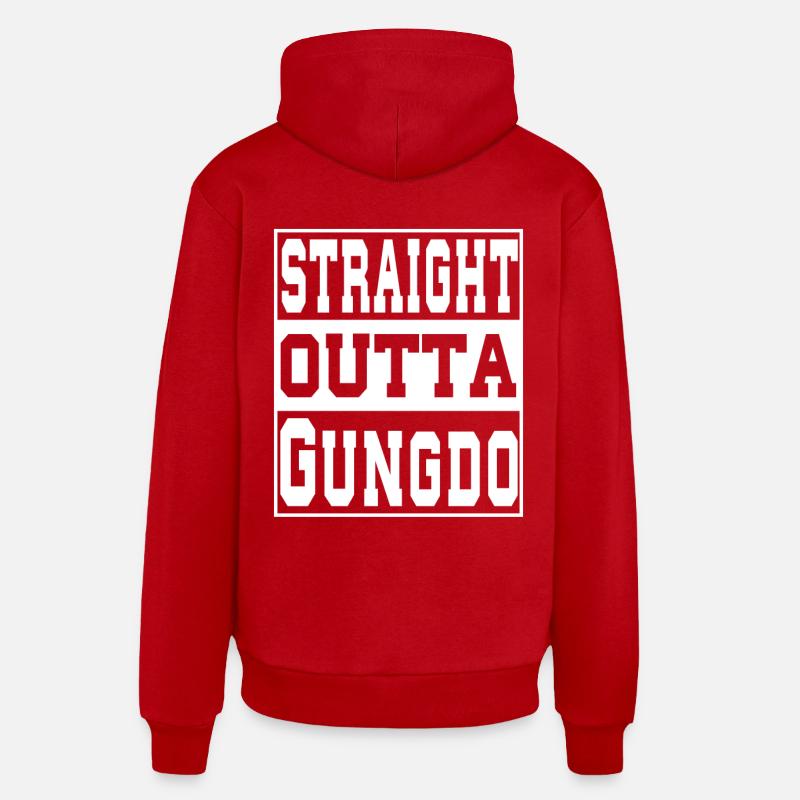 Gungdo dit drôle - Sweat à capuche bio décontracté fabriqué en UE - rouge