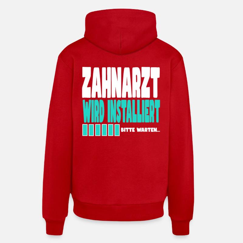 Zahnarzt wird installiert - Organic Relaxed Hoodie Made in EU - Rot