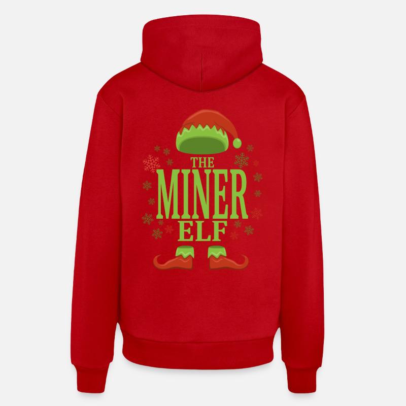 Mineurs Elfe de Noël - Sweat à capuche bio décontracté fabriqué en UE - rouge