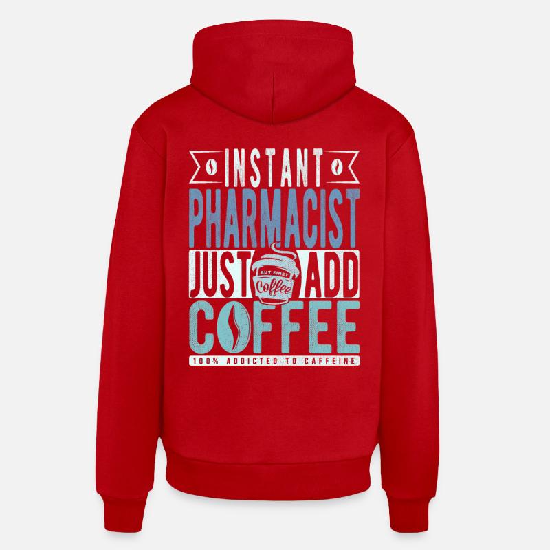 Café pharmacien disant - Sweat à capuche bio décontracté fabriqué en UE - rouge