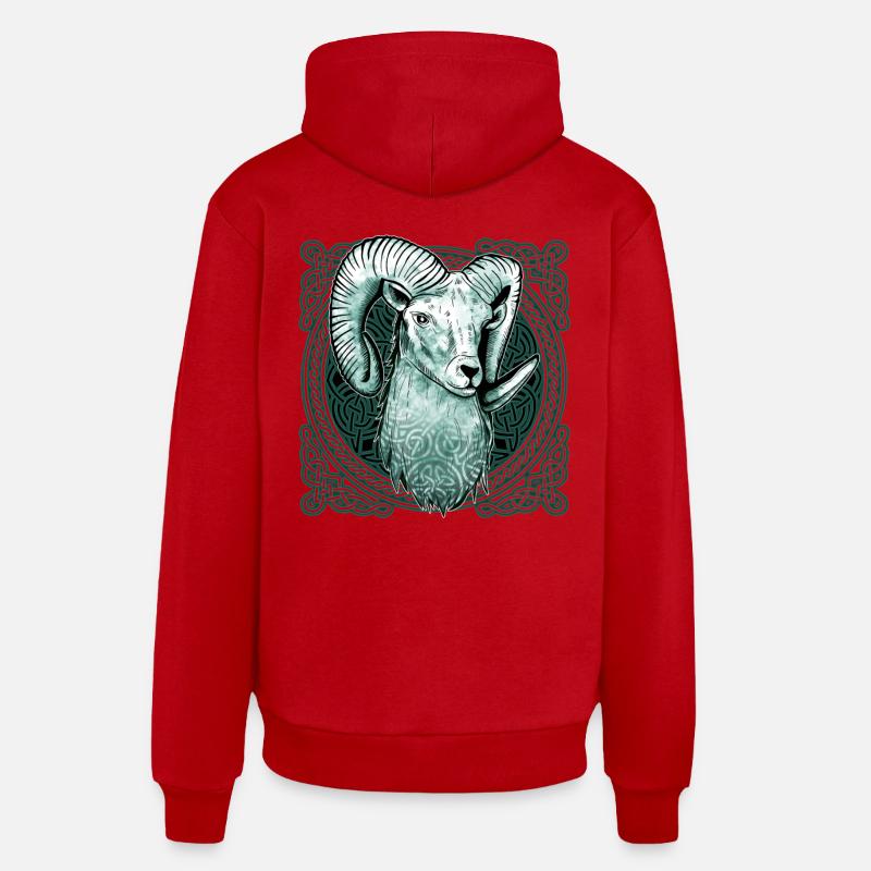 Aries Celtic knot pattern Organic Relaxed Hoodie Made in EU