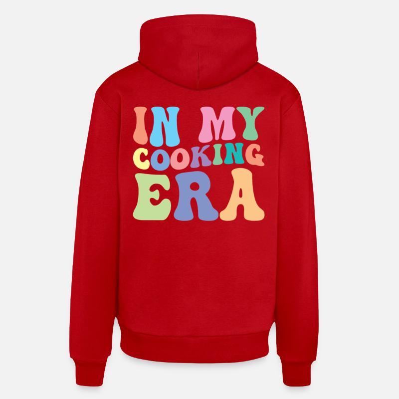 Cuisiner Retro Groovy dans mon - Sweat à capuche bio décontracté fabriqué en UE - rouge