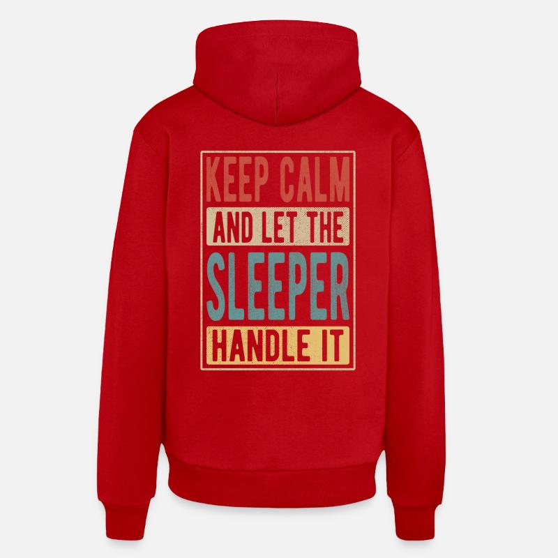 Cadeau rétro Sleeper - Sweat à capuche bio décontracté fabriqué en UE - rouge