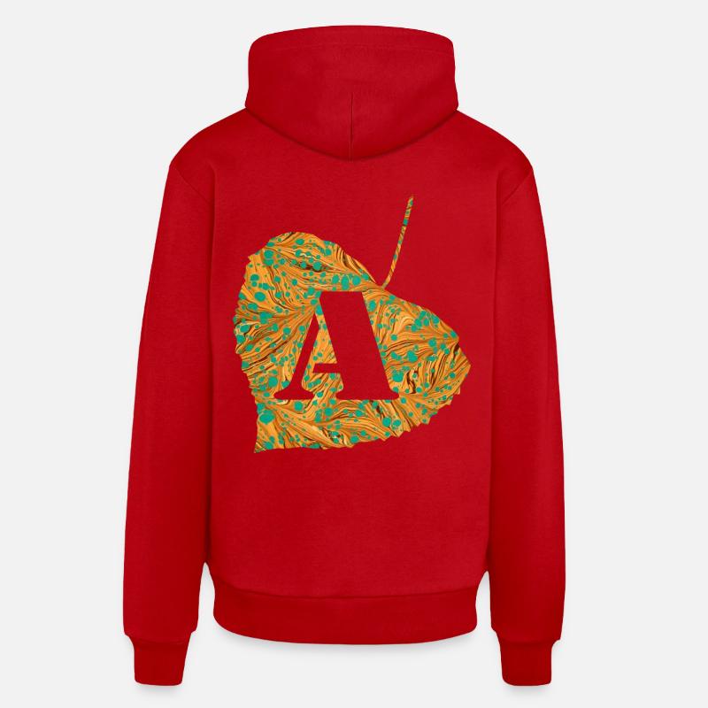 Feuille E 95 A - Sweat à capuche bio décontracté fabriqué en UE - rouge