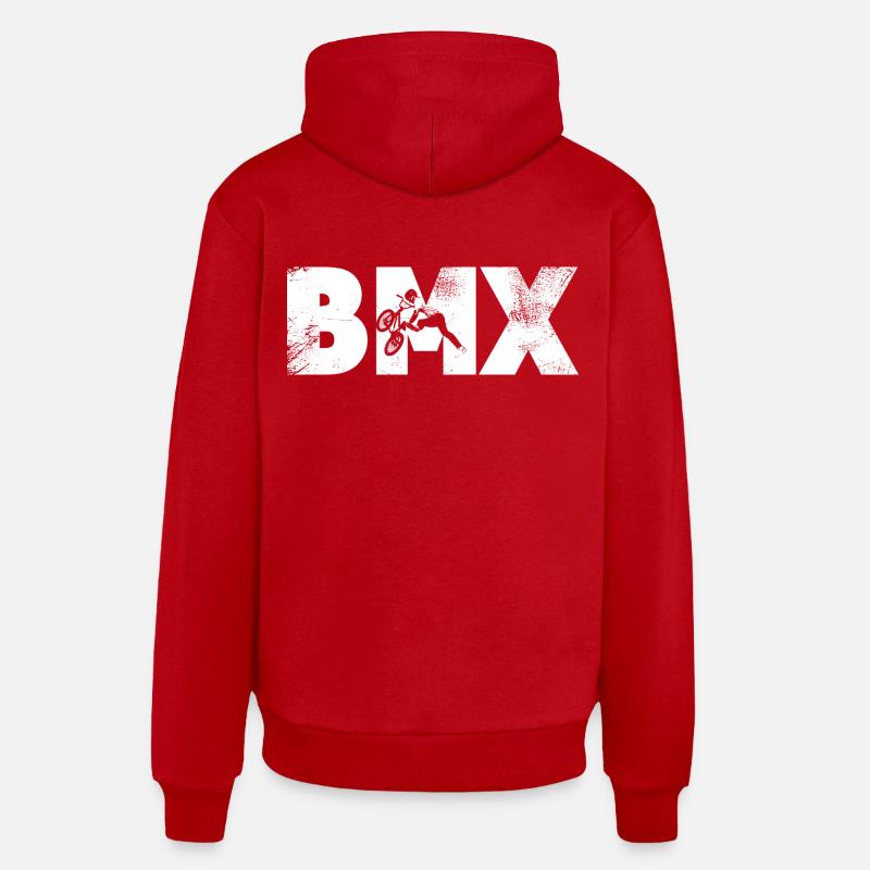 BMX - Sweat à capuche bio décontracté fabriqué en UE - rouge