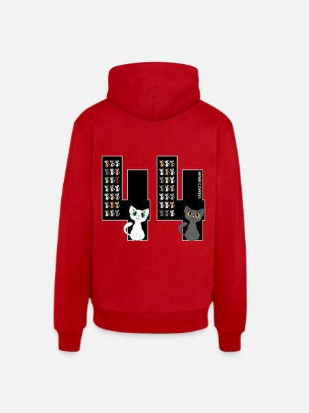 44 Cats - Organic Relaxed Hoodie Made in EU - red
