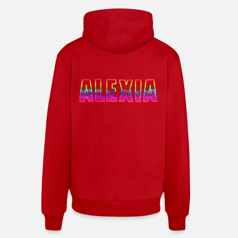 Alexia RS Arc-en-ciel - Sweat à capuche bio décontracté fabriqué en UE - rouge
