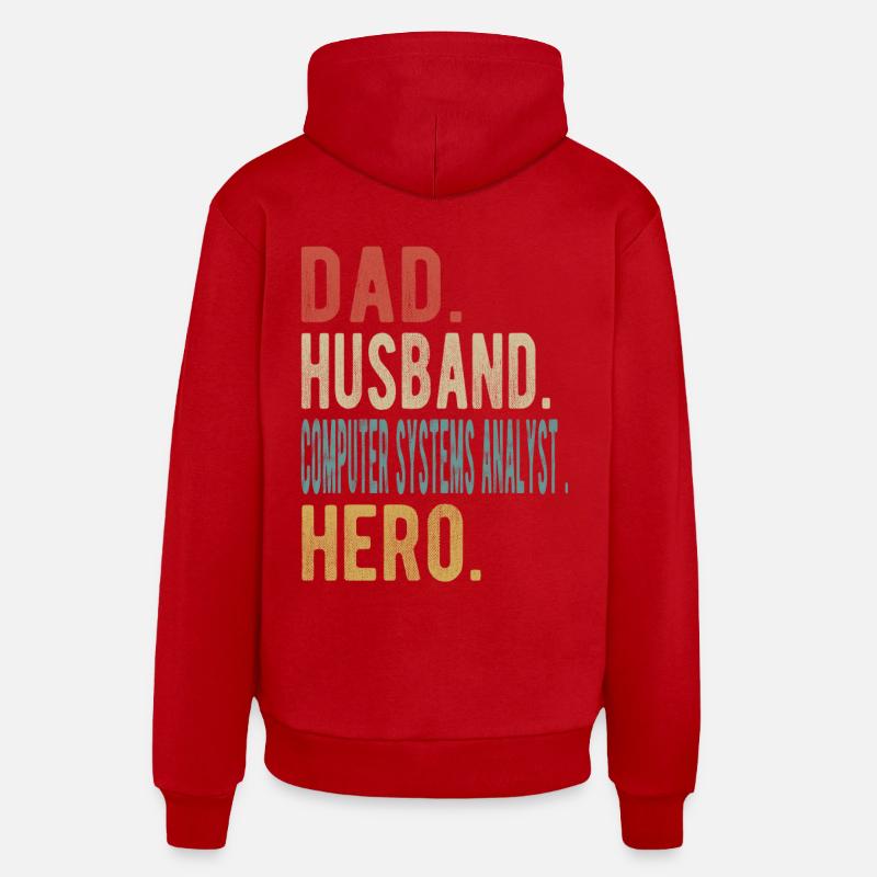 Computersystemanalytiker Vater Ehemann Held - Organic Relaxed Hoodie Made in EU - Rot