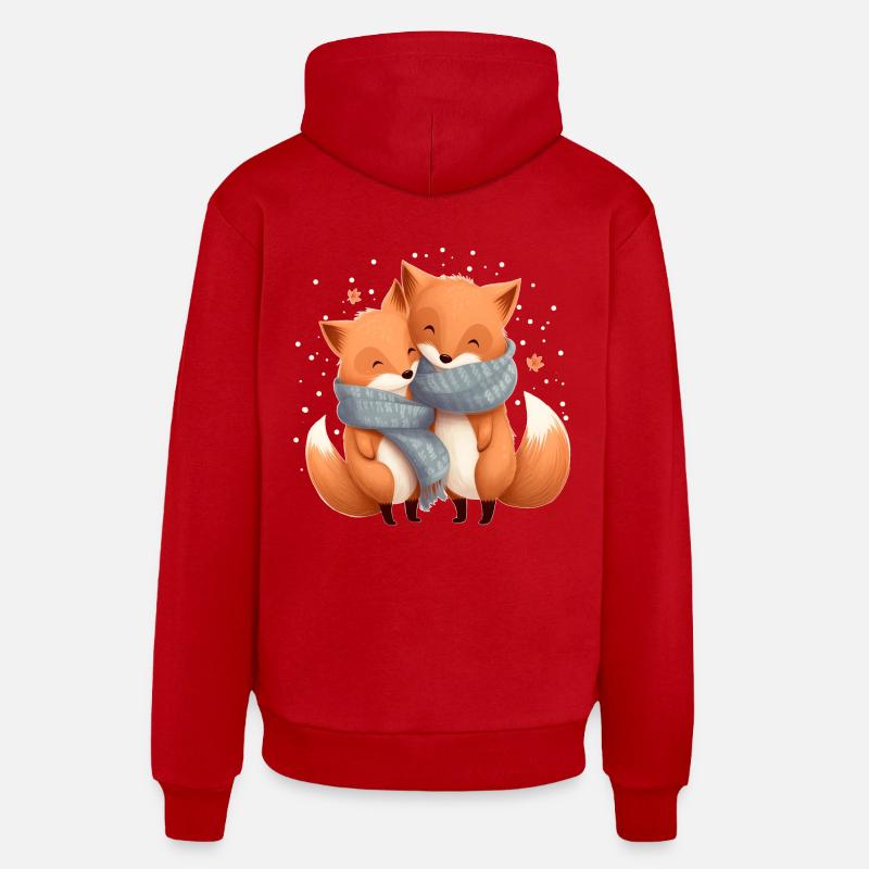 Renards - Sweat à capuche bio décontracté fabriqué en UE - rouge