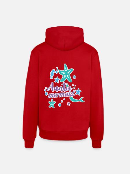Auntie Mermaid - Organic Relaxed Hoodie Made in EU - red