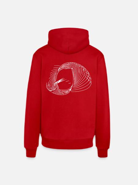 Geometric circle lines - Organic Relaxed Hoodie Made in EU - red