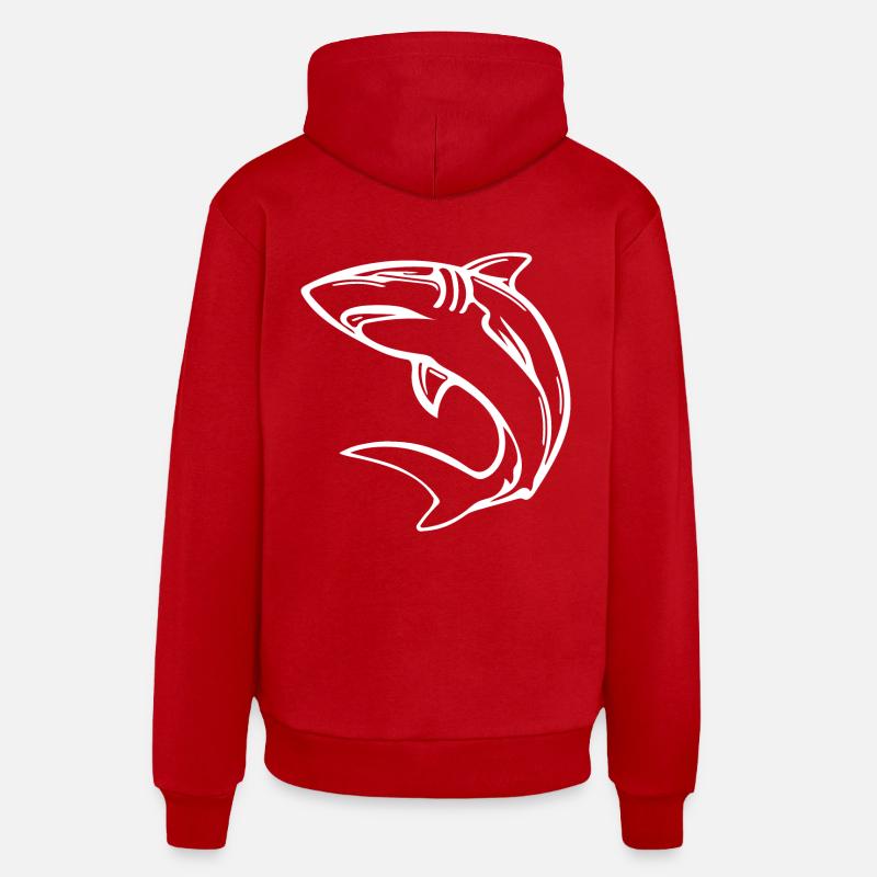 Élégant requin d’eau profonde - Sweat à capuche bio décontracté fabriqué en UE - rouge