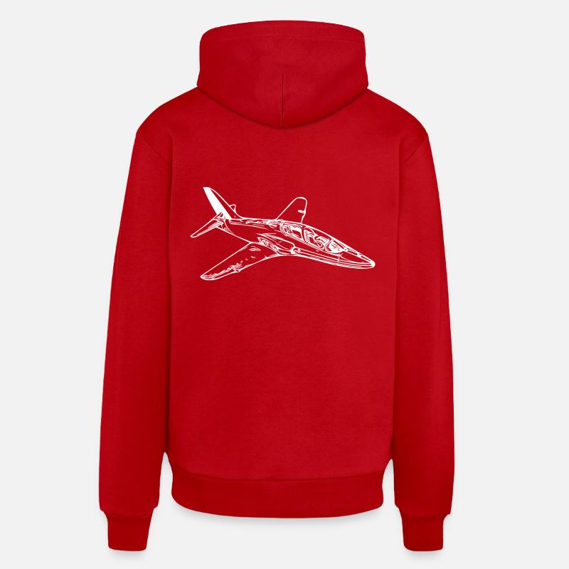 Avion Jet Flyer élégant - Sweat à capuche bio décontracté fabriqué en UE - rouge