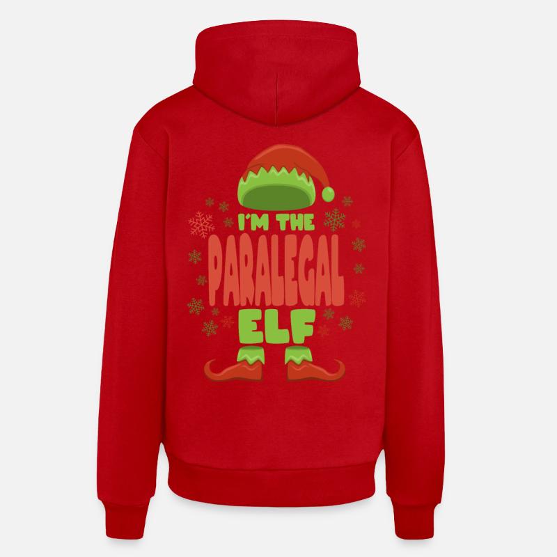 Parajuriste Elfe de Noël - Sweat à capuche bio décontracté fabriqué en UE - rouge