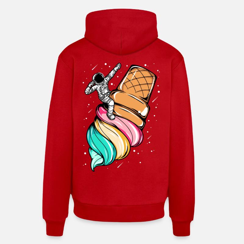 Astronaute glace space - Sweat à capuche bio décontracté fabriqué en UE - rouge