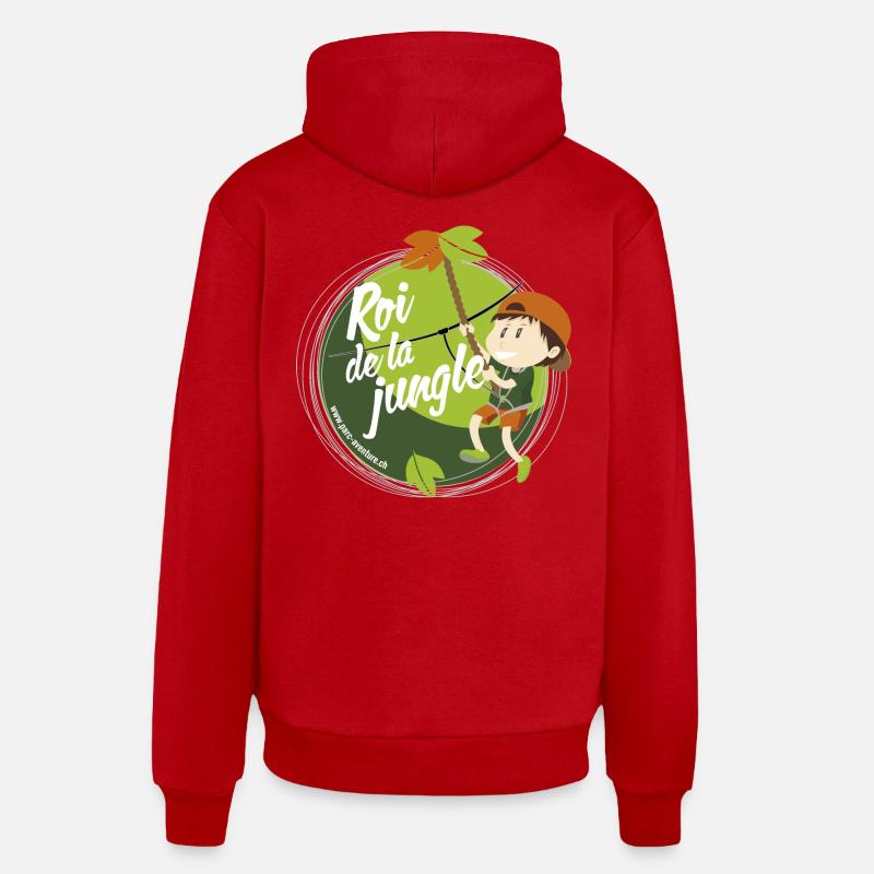 Roi de la jungle - Sweat à capuche bio décontracté fabriqué en UE - rouge