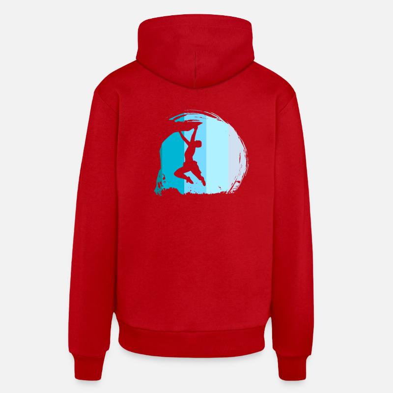 Klettern Kletterer Boulderer Retro - Organic Relaxed Hoodie Made in EU - Rot