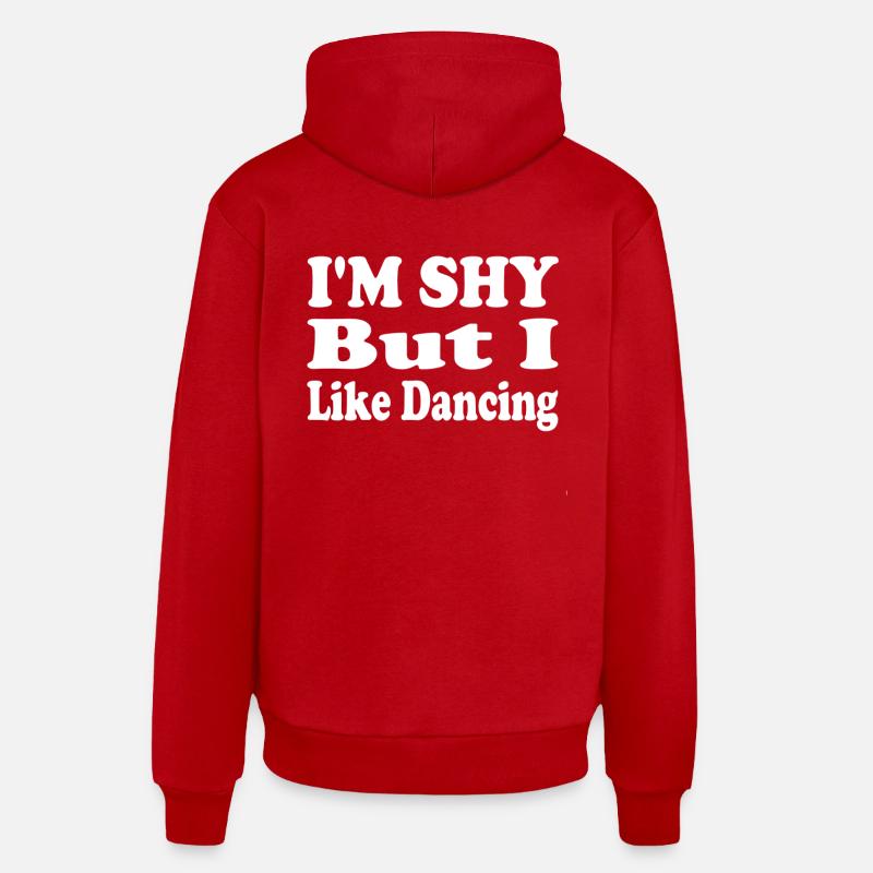 Timide Mais amour Danse - Sweat à capuche bio décontracté fabriqué en UE - rouge