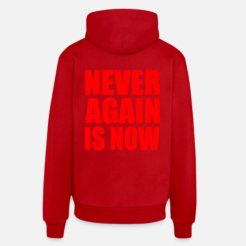 Never again is now - Sweat à capuche bio décontracté fabriqué en UE - rouge