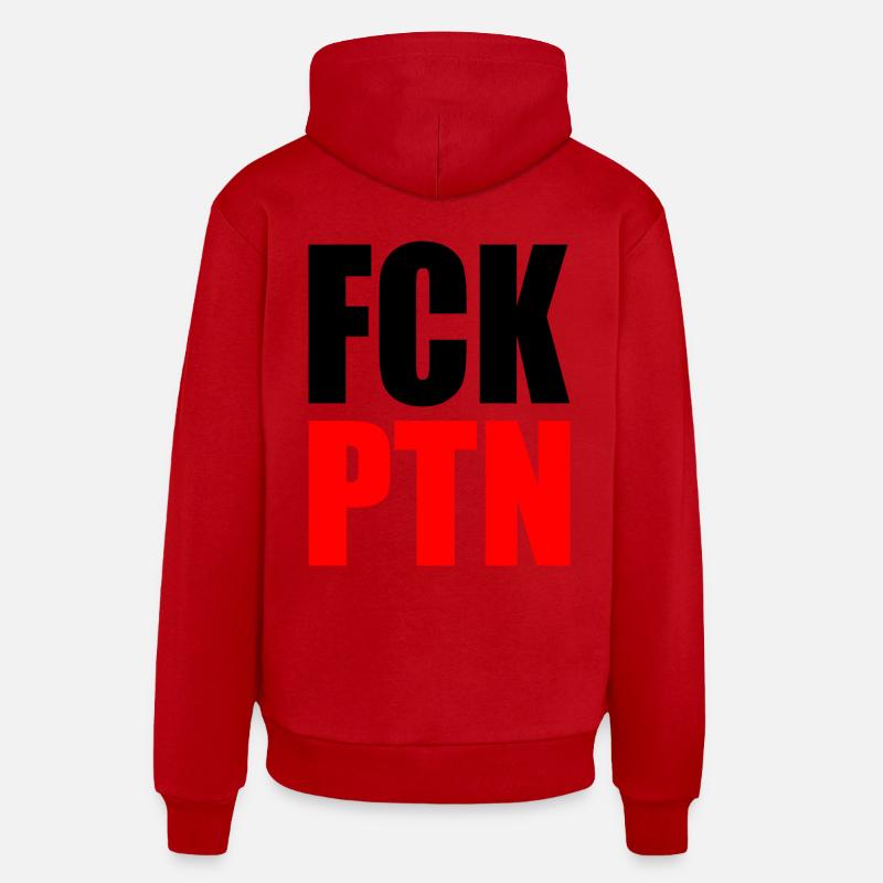 Fck ptn - Sweat à capuche bio décontracté fabriqué en UE - rouge