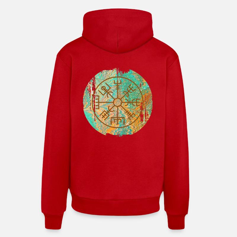 Vegvisir E 36 - Sweat à capuche bio décontracté fabriqué en UE - rouge