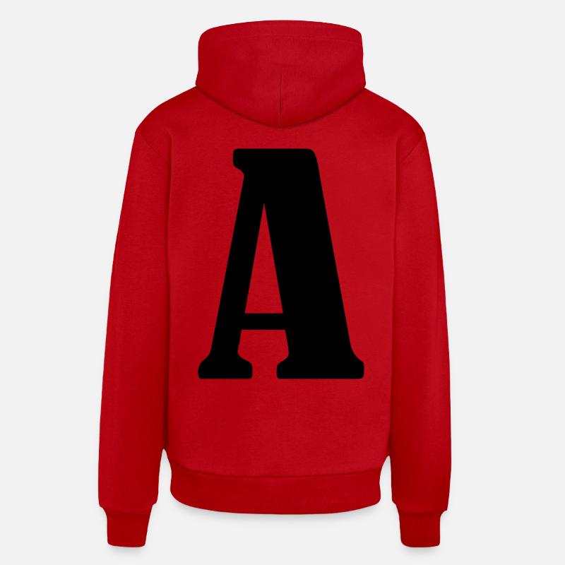 A - Sweat à capuche bio décontracté fabriqué en UE - rouge