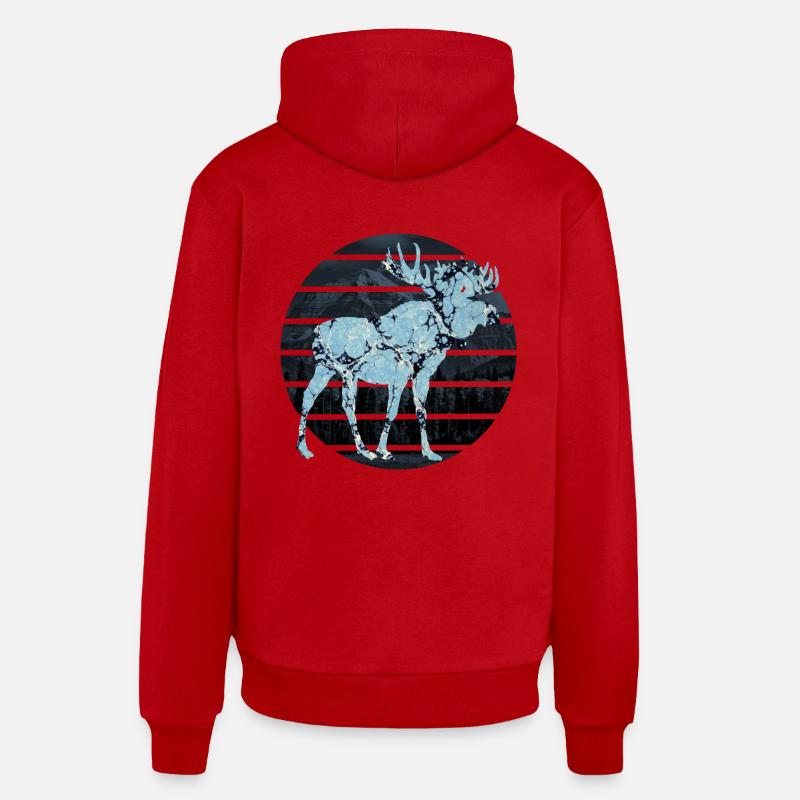 Elch E 55 - Sweat à capuche bio décontracté fabriqué en UE - rouge