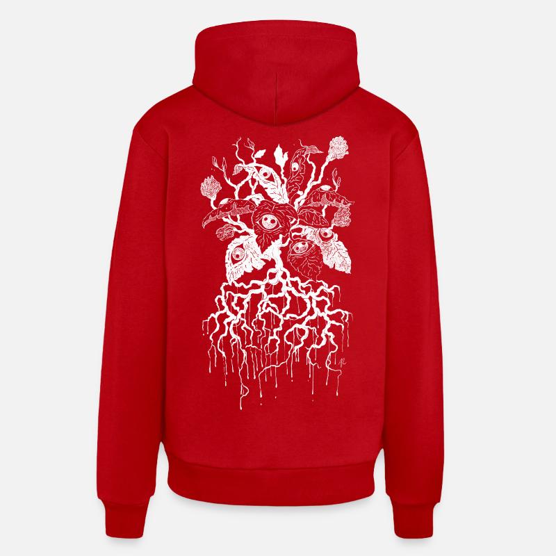 Pétales de la Vision - Sweat à capuche bio décontracté fabriqué en UE - rouge