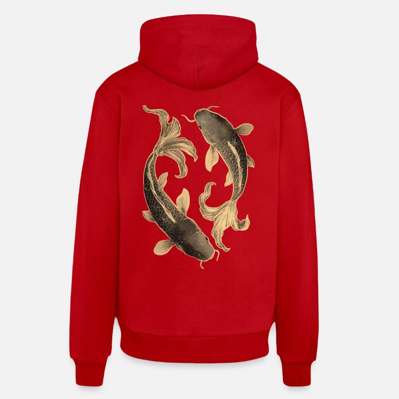 Koi - Sweat à capuche bio décontracté fabriqué en UE - rouge