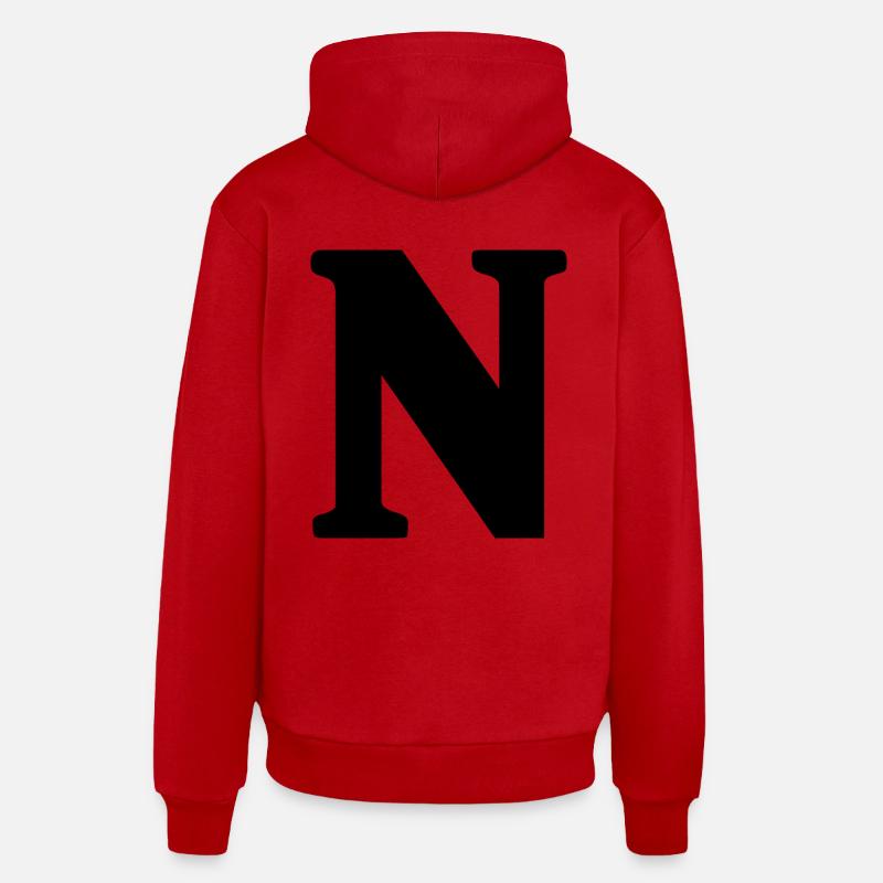 N - Sweat à capuche bio décontracté fabriqué en UE - rouge